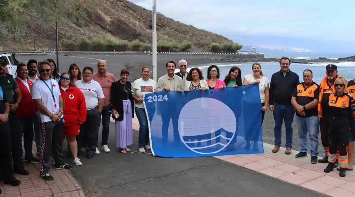 28 June 2024 , La Arena beach in Mesa del Mar, Tacoronte, Tenerife has been awarded the Blue Flag 2024.
